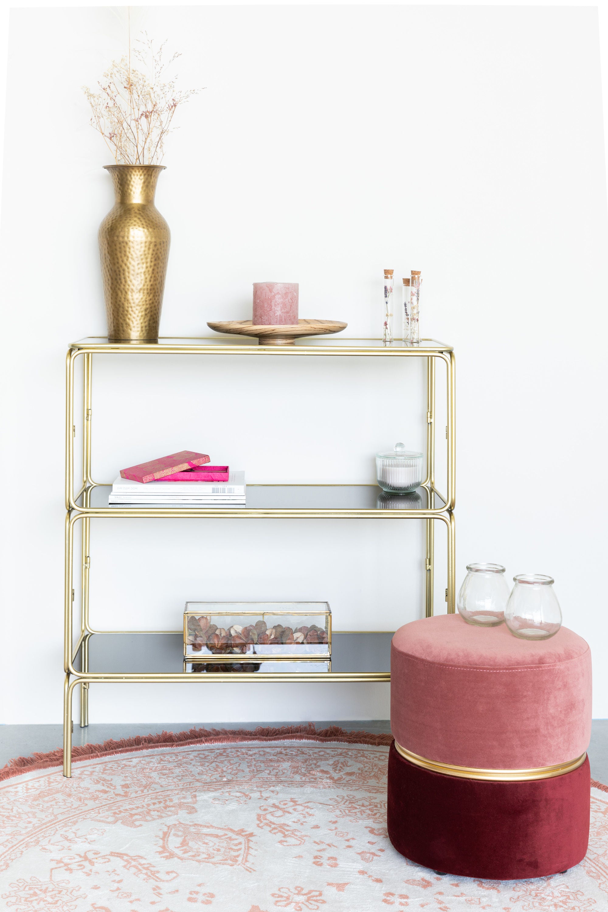 Liah Gold & Smoked Glass Display Unit